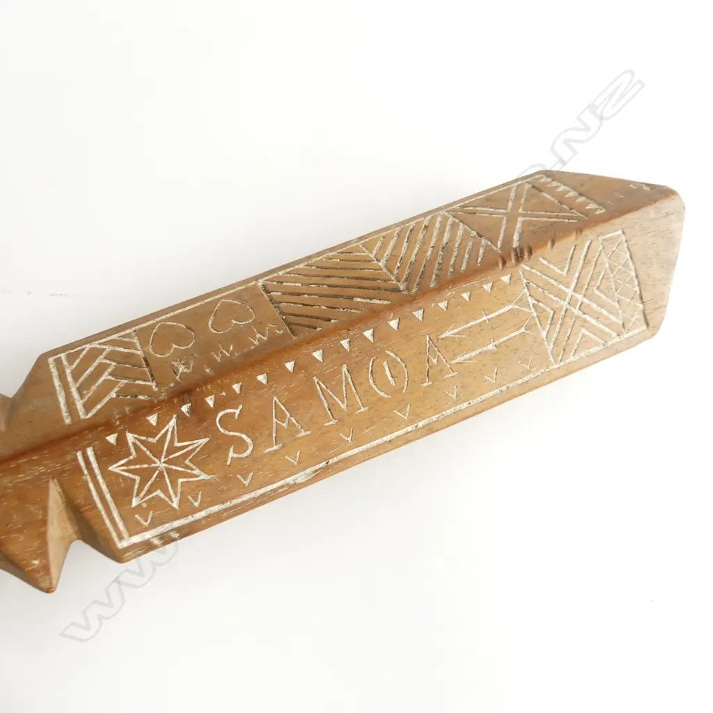 SAMOA 1920'S CARVED WOOD SAW TOOTH CLUB (fa’alaufa’i) L.700mm Image 1++